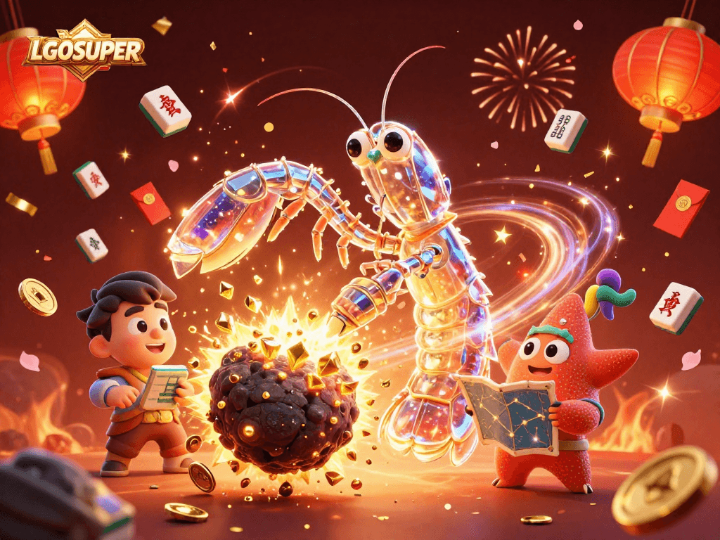 Engage with LGOSUPER's thrilling fish shooting game, featuring a vibrant 3D battle scene.