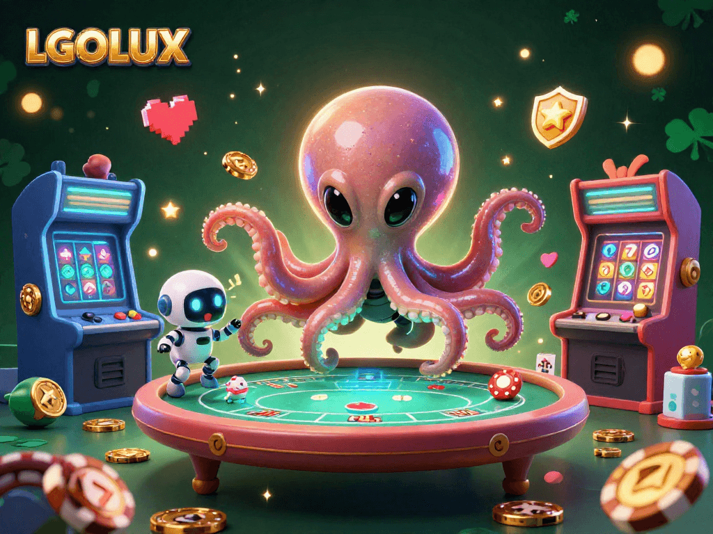 Engage in highly immersive HD slot experiences with LGOLUX featuring a vibrant alien octopus and exciting game elements.