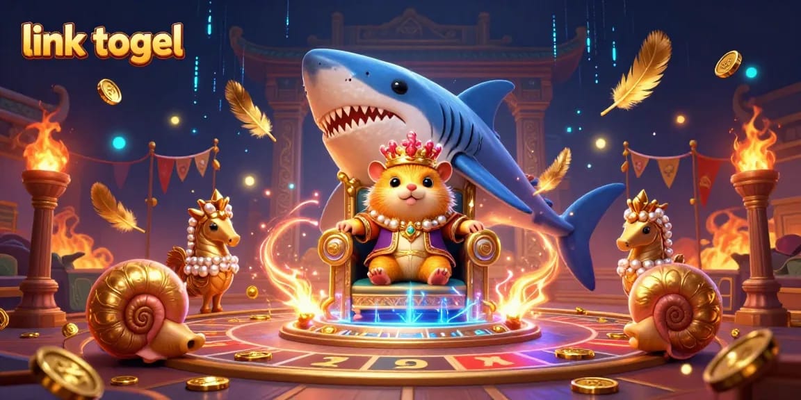 Experience thrilling gameplay with link togel in this vibrant casino scene featuring a golden hamster king.