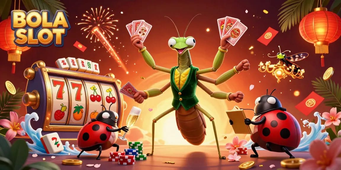 BOLA SLOT showcases vibrant slot characters and elements for online gaming excitement.