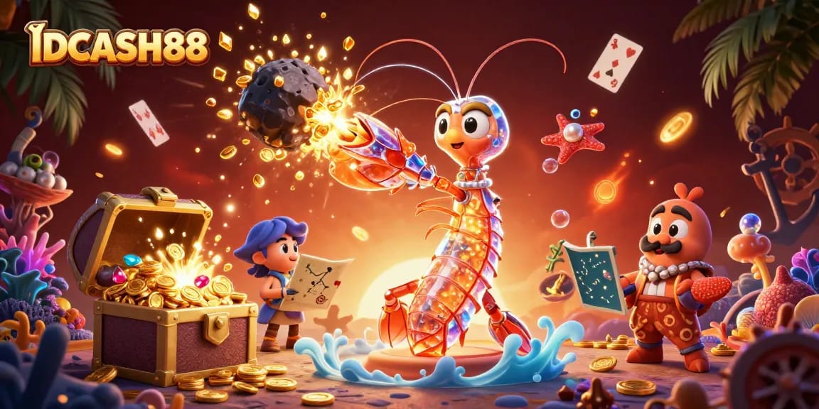 Engage in thrilling gameplay at IDCASH88 with vibrant scenes of underwater treasures and epic battles.