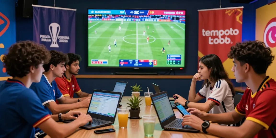 Enthusiastic fans engaging with tempototo for live sports betting during the Piala Dunia 2026.