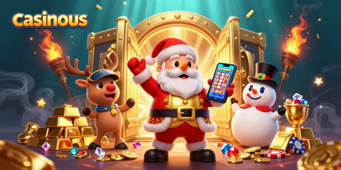 Play jackpot slots with casinous characters in a vibrant casino scene, showcasing winning action and excitement.