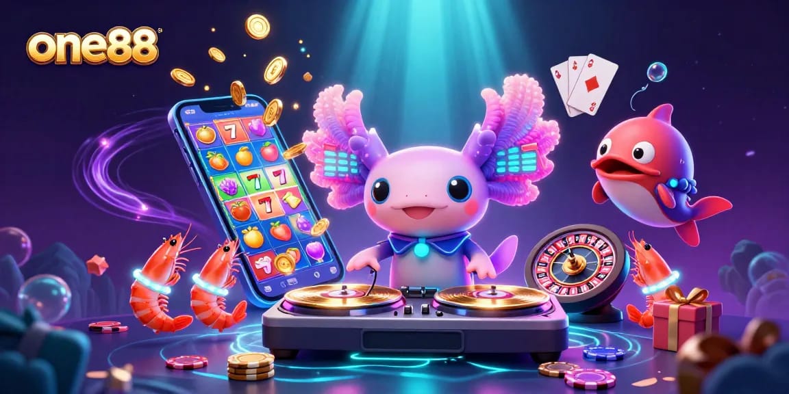 Experience excitement with one88's vibrant casino scene featuring lively characters and thrilling games.