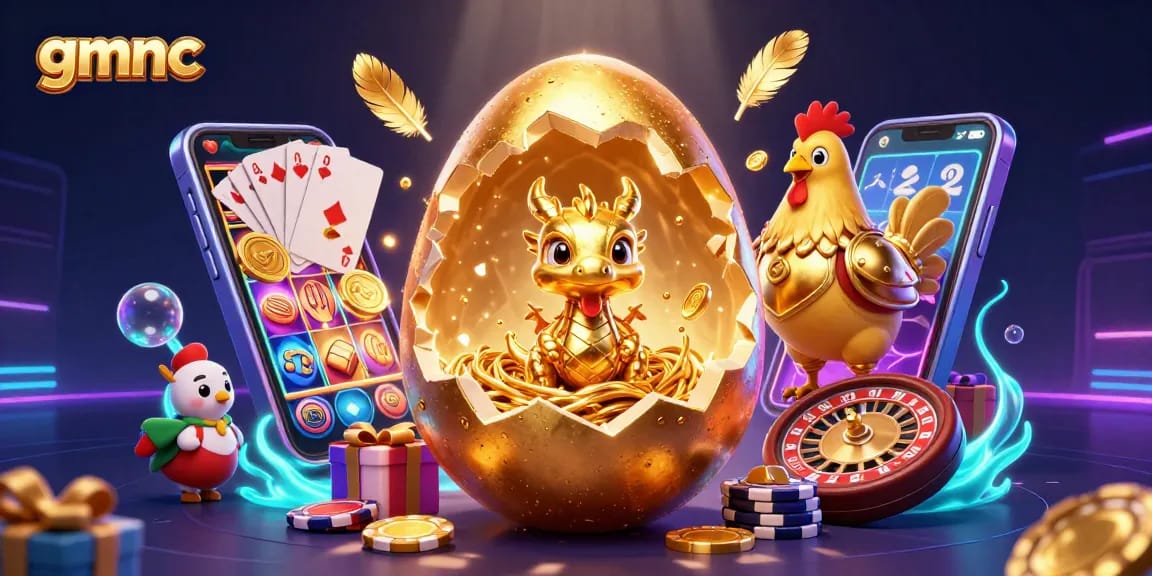 Experience gmnc's advanced analysis with a vibrant illustration of a golden dragon protecting valuable casino chips and games.