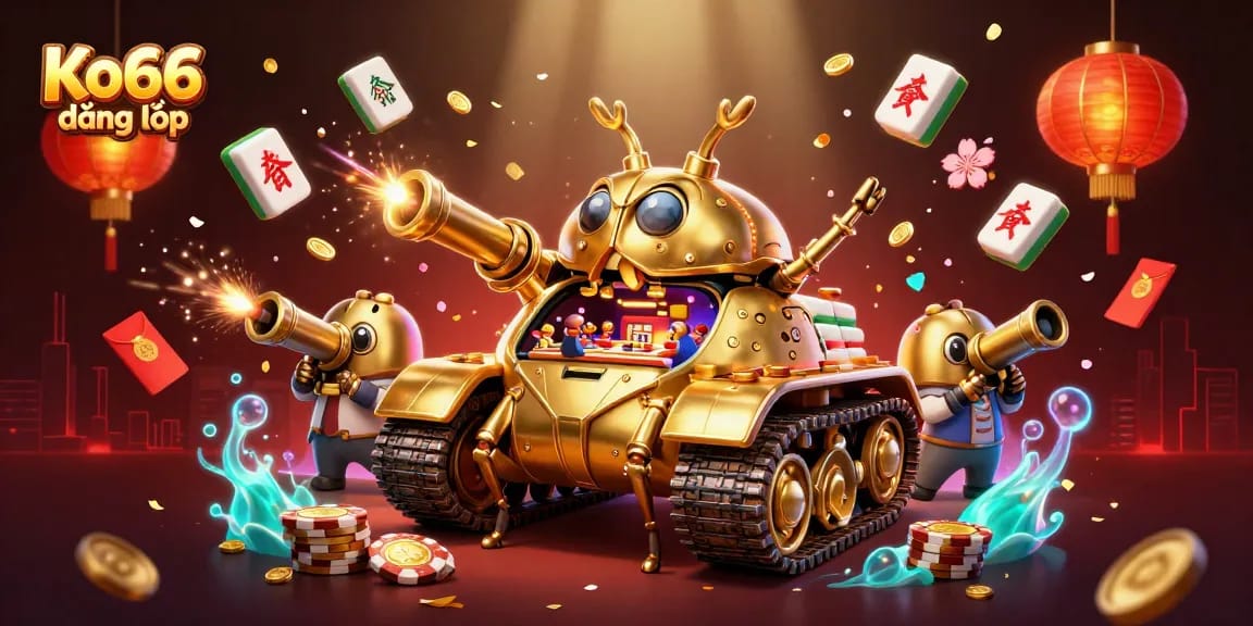 Experience Ko66 đăng nhập with a vibrant 3D casino scene filled with excitement and winning moments.