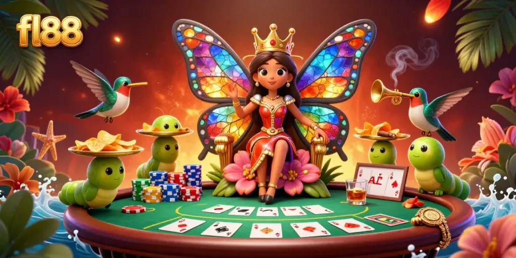 Experience exciting gaming moments at fl88 with vibrant casino characters and engaging poker elements.