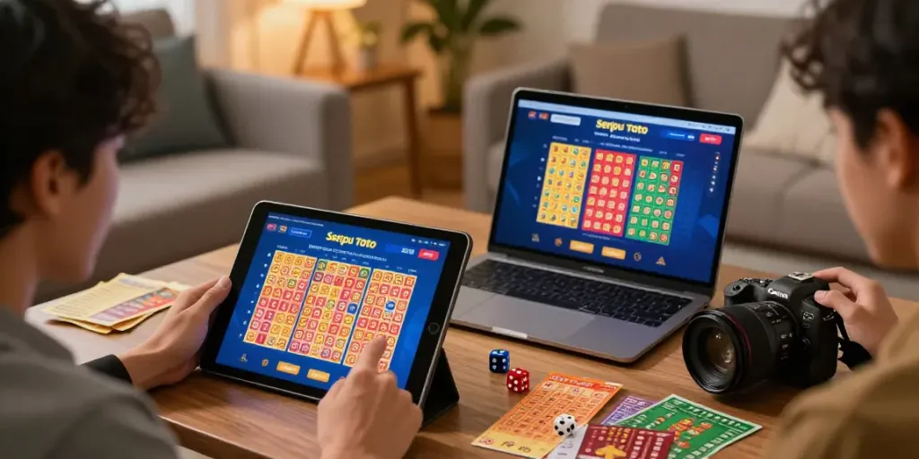 Pengguna aktif di Seribu Toto, menikmati pengalaman taruhan online di ruang tamu yang nyaman.