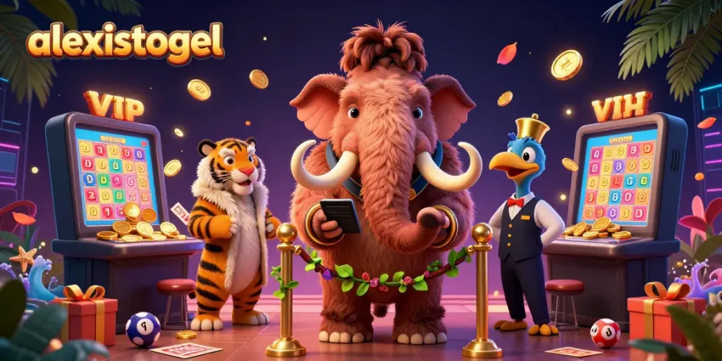 Akses situs alexistogel dengan mamoth kasino dan dodo doorman dalam ilustrasi menarik.