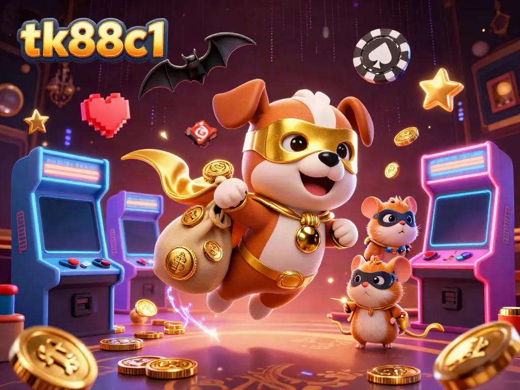 Engage in exciting games with tk88c1 where a superhero dog and hamster showcase thrilling animations and casino action.