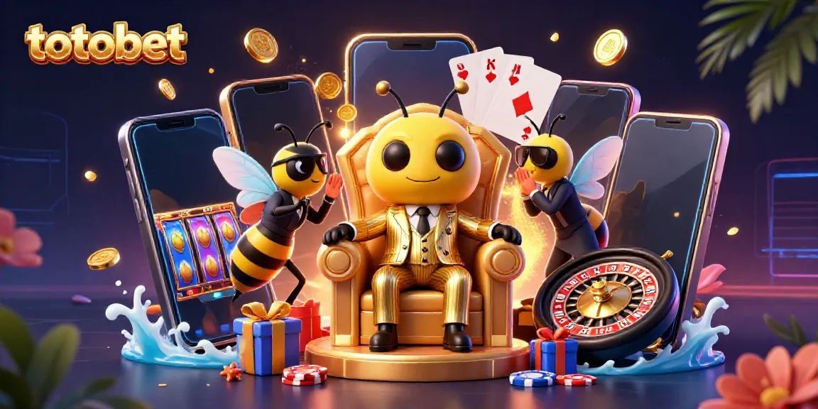 Menangkan permainan slot dengan totobet, grafis 3D menampilkan boss lebah kartun dan elemen kasino.