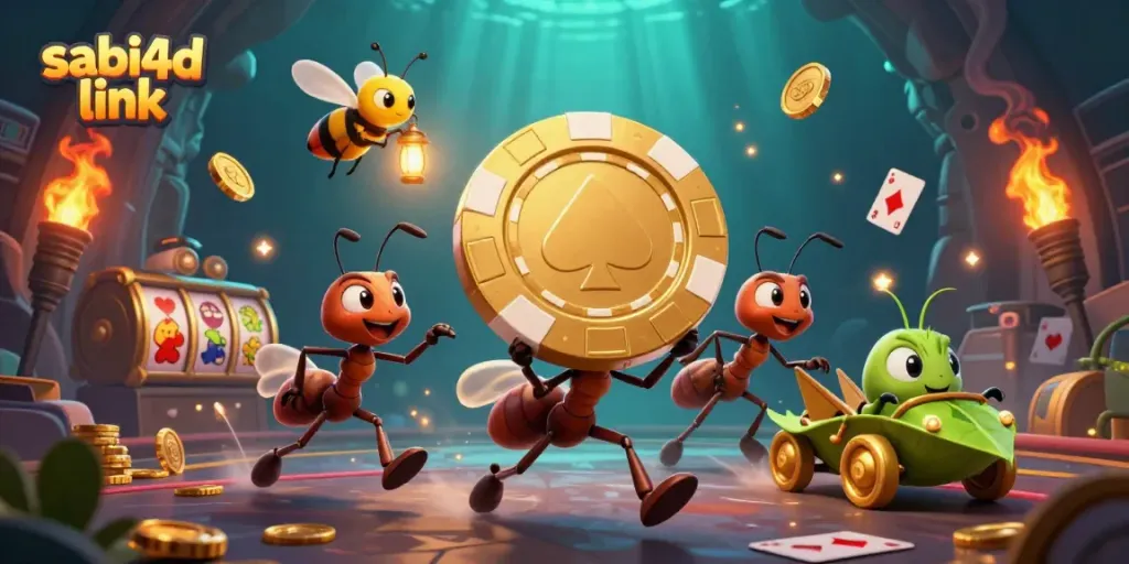 Menang dengan tips dari sabi4d link menggunakan chip poker emas yang besar dalam permainan kasino.