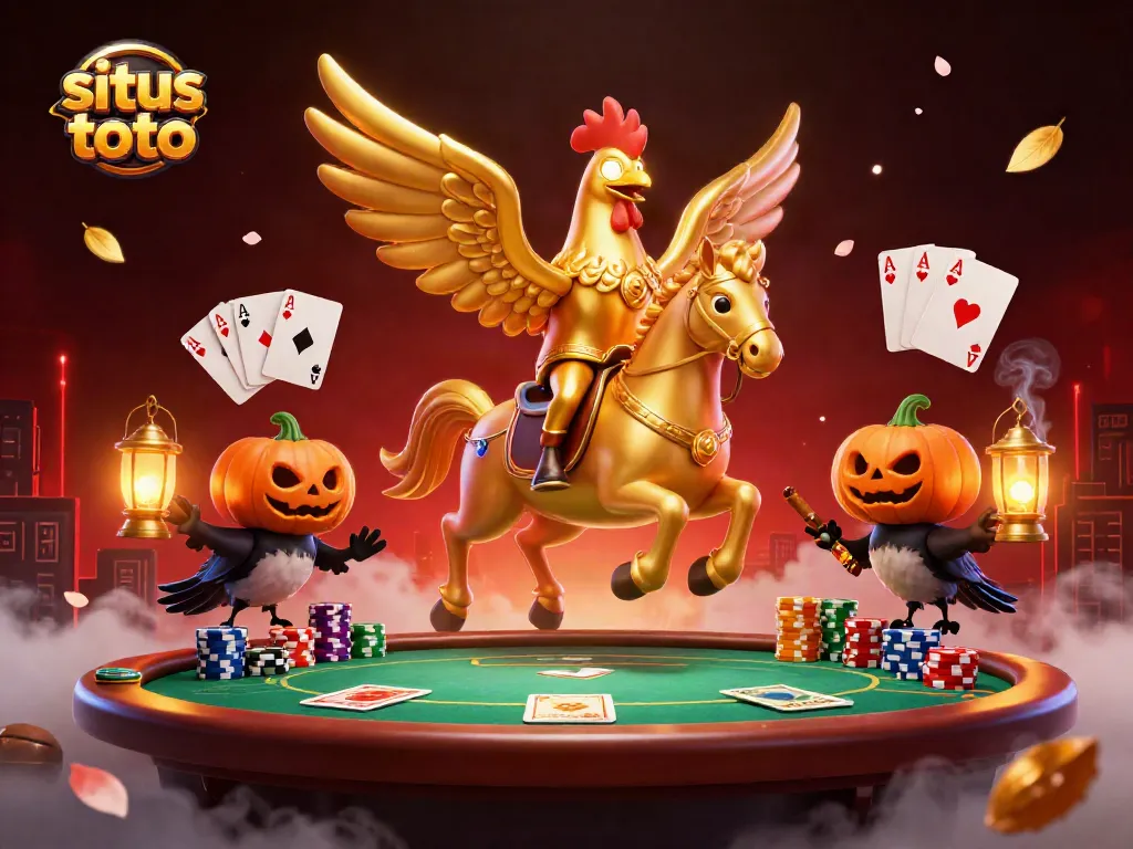 Experience thrilling gameplay at situs toto with iconic casino characters in a vivid casino scene.