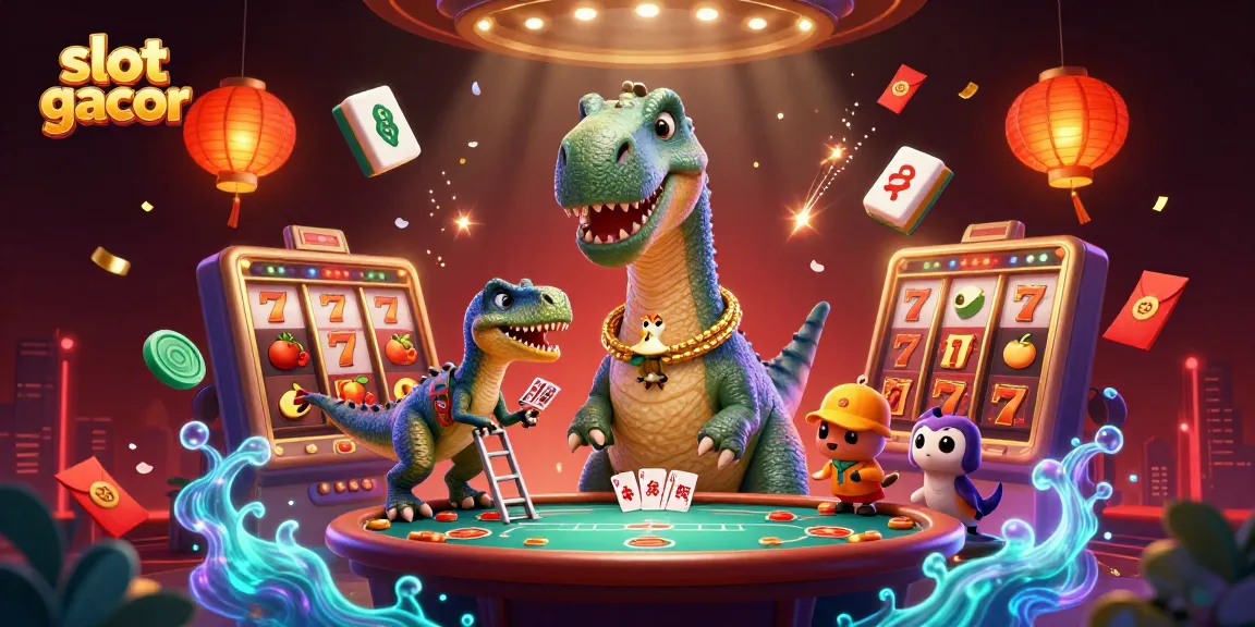 Menggandakan slot gacor dengan jackpot yang besar dalam ilustrasi kasino yang kaya warna dan detail.