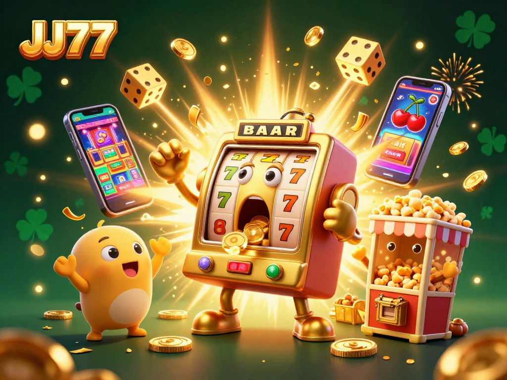 Experience thrilling jackpots at JJ77 with colorful slot machines and golden surprises.