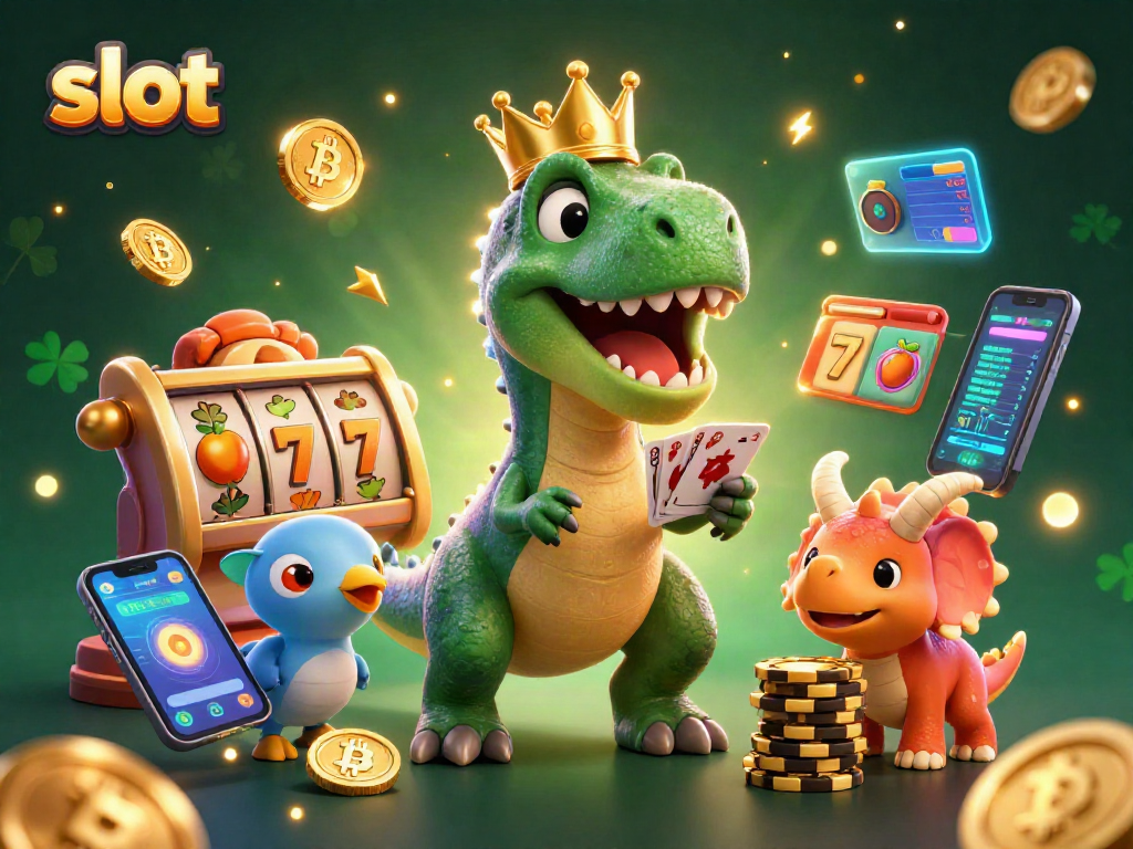 Engage in slots action with vibrant characters, showcasing thrilling gaming elements in a colorful casino scene.