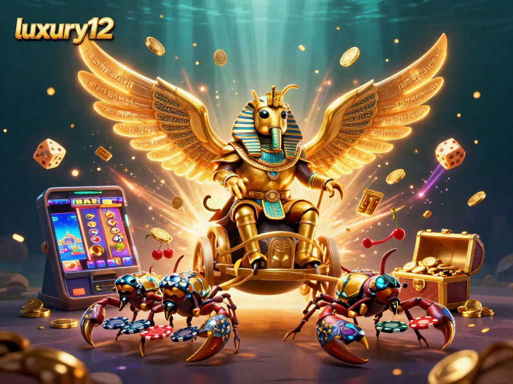 Engage in luxury12 slots with thrilling jackpots and vibrant casino elements in this dynamic illustration.