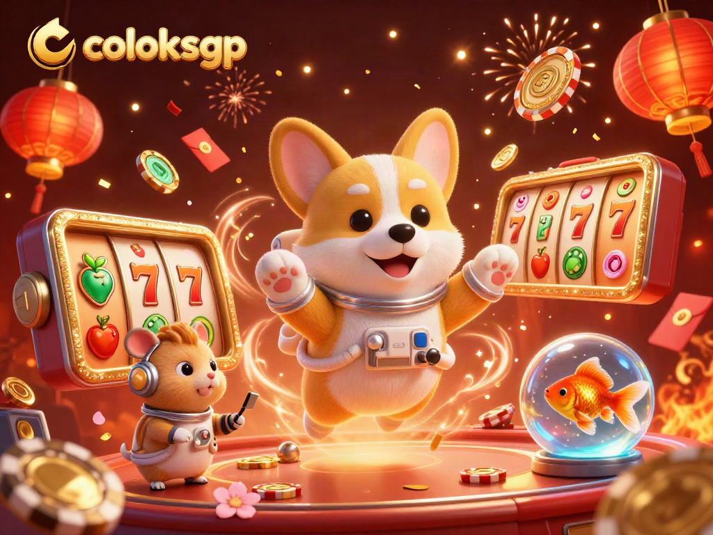 Gambarlah coloksgp dan strategi slot dengan karakter astronot korgi di kasino luar angkasa.
