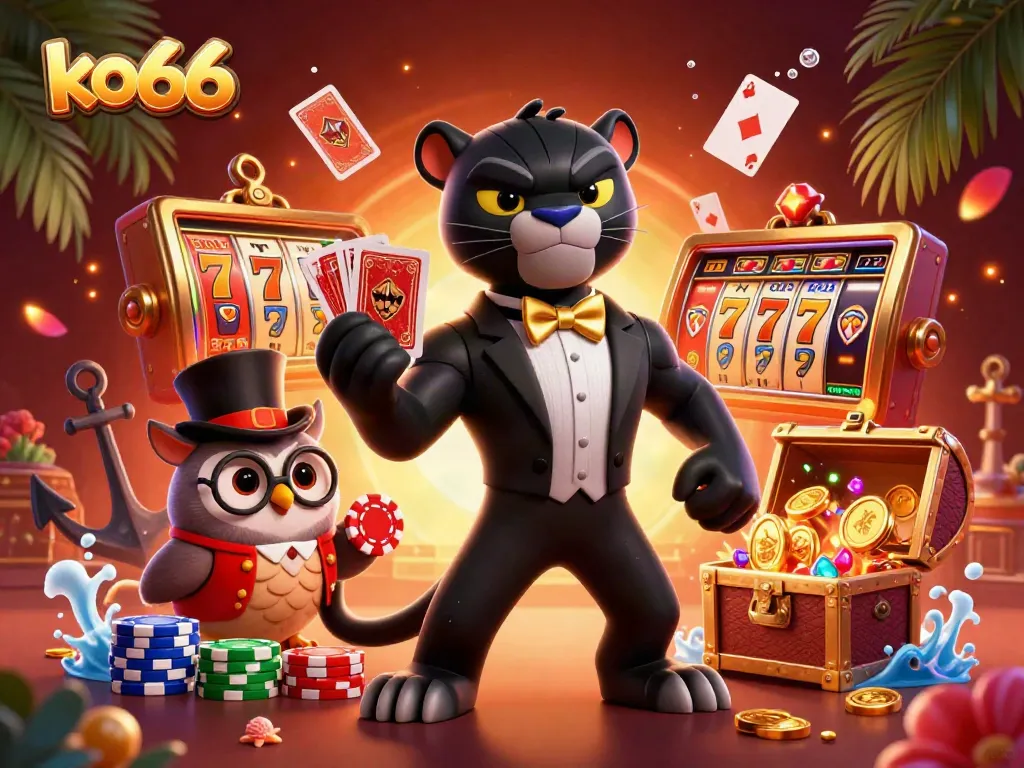 Engage with thrilling casino experiences at ko66, featuring dynamic gaming elements and animated characters.