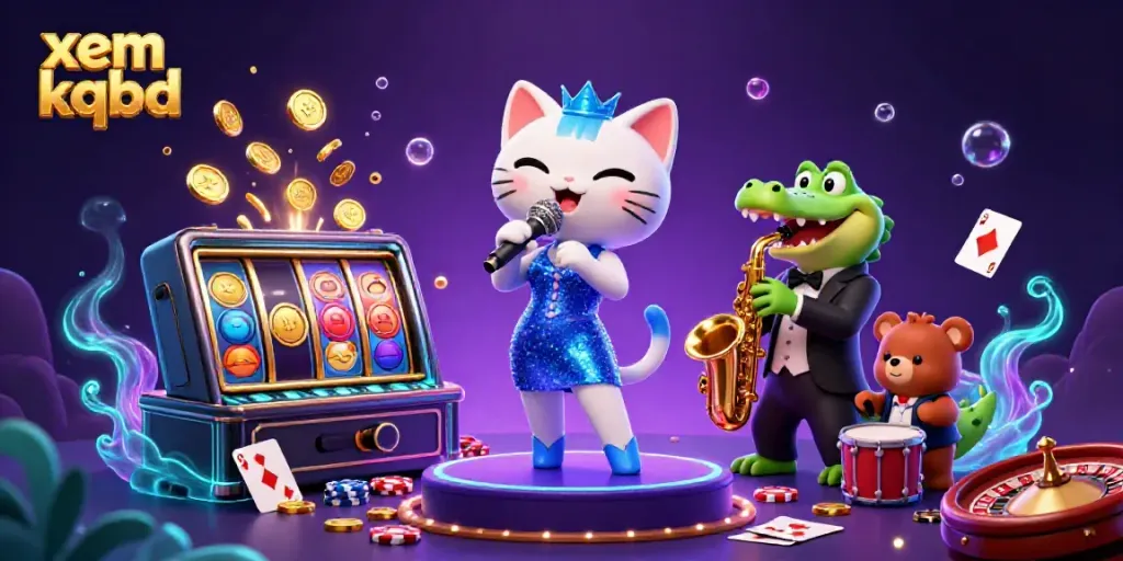 Engage with xem kqbd in a vibrant casino setting featuring animated characters and dynamic game elements.