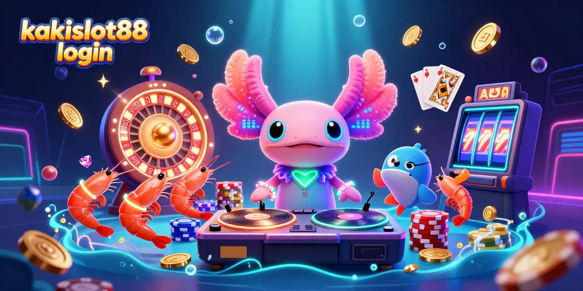 Gambarkan pengalaman bermain kakislot88 login di dunia slot dengan karakter menarik dan elemen casino yang dinamis