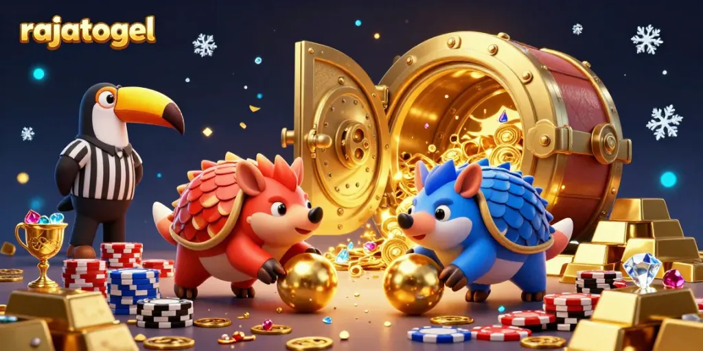 Engage with rajatogel as rival pangolins roll through poker chips in this vibrant casino scene.