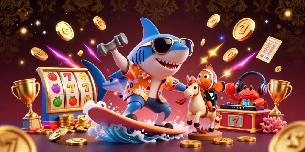 Permainan slot deposit 10k dengan karakter laut menarik dan elemen kasino yang memukau