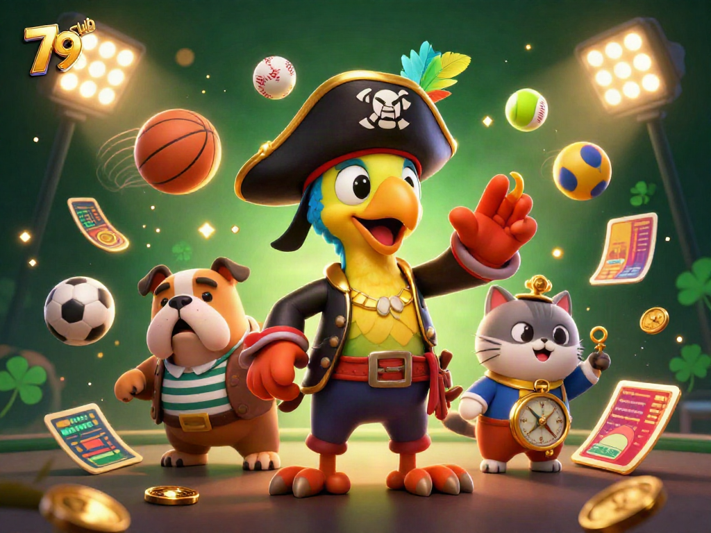 Engage in winning strategies with 79club, featuring vibrant gambling-themed 3D illustration.