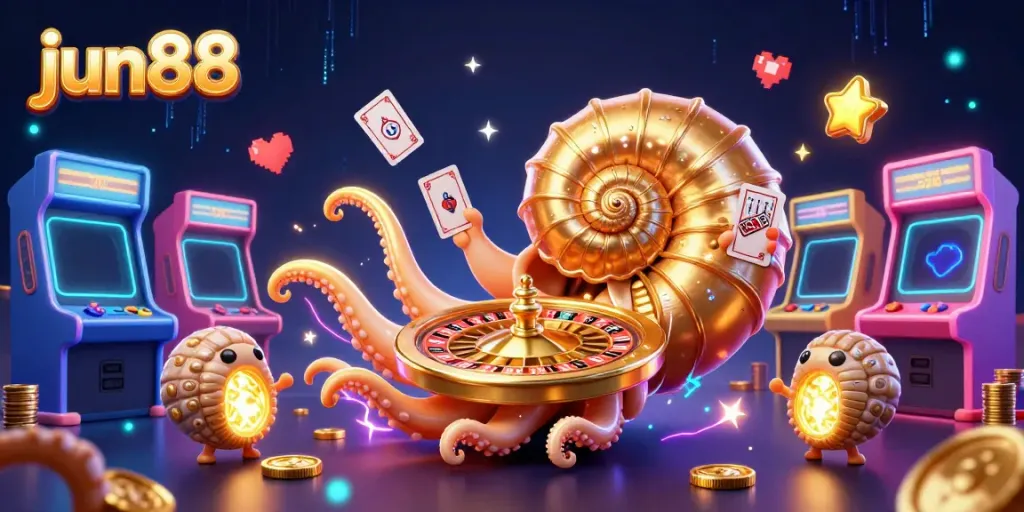 Spin the roulette wheel and win at jun88 with vibrant casino elements and immersive 3D artwork