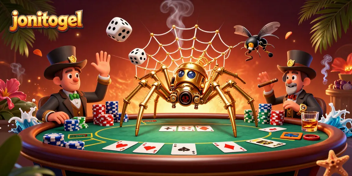 Engage in gaming strategies with jonitogel while surrounded by steampunk elements and poker dynamics.