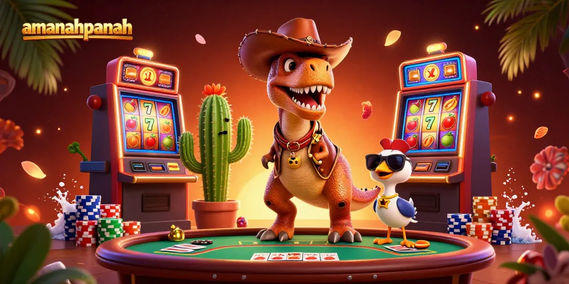 Di AMANAHPANAH, dinosaurus T-Rex berperan sebagai karakter utama dalam dunia slot yang menggembirakan dengan gulungan slot, simbol buah, dan kejutan jackpot.