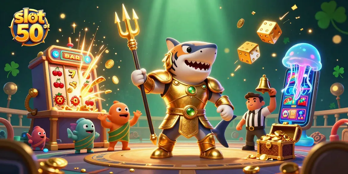 Experience thrilling gameplay with slot bet 50 in a vibrant underwater casino scene.
