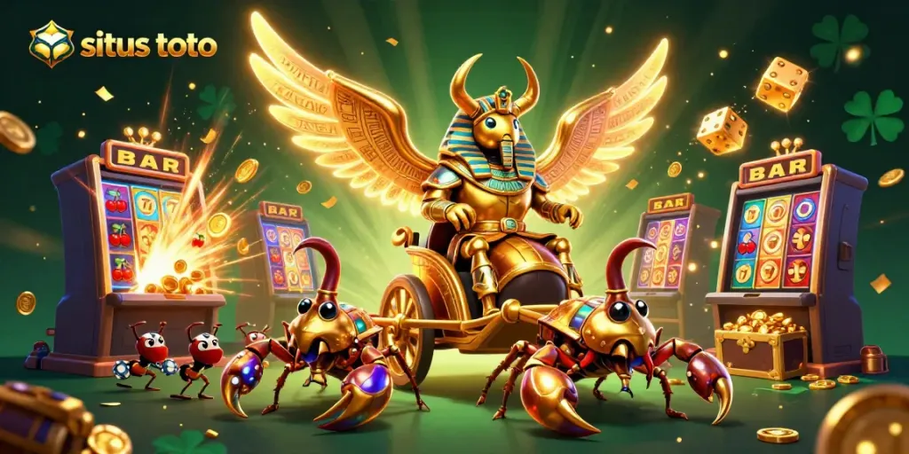 Experience thrilling gameplay at situs toto with a dynamic scene showcasing exciting casino elements and vibrant characters.