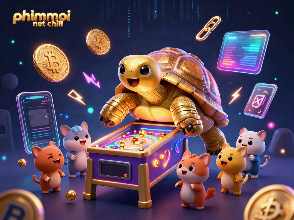 Spin and score with phimmoi net chill in a vibrant 3D casino scene featuring a playful tortoise.