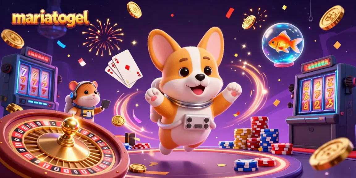 Experience the excitement of mariatogel with thrilling casino action featuring a corgi astronaut.
