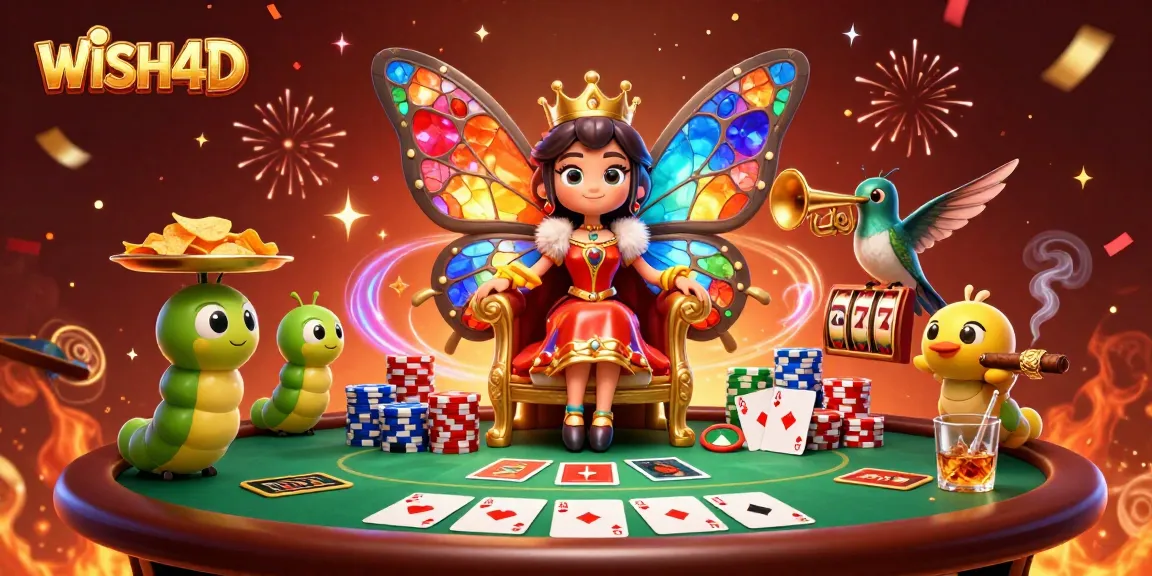 Play thrilling slots and cards at WISH4D, where exciting animations and vibrant colors capture the fun.