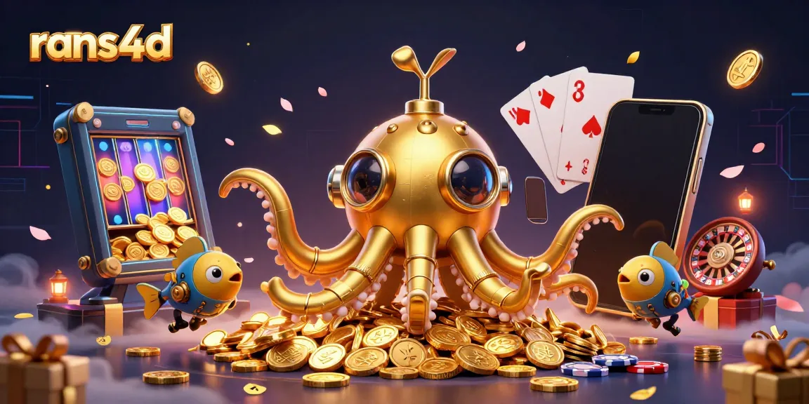 RANS4D mempromosikan pengalaman slot online dengan kraken emas dan permainan slot berwarna.