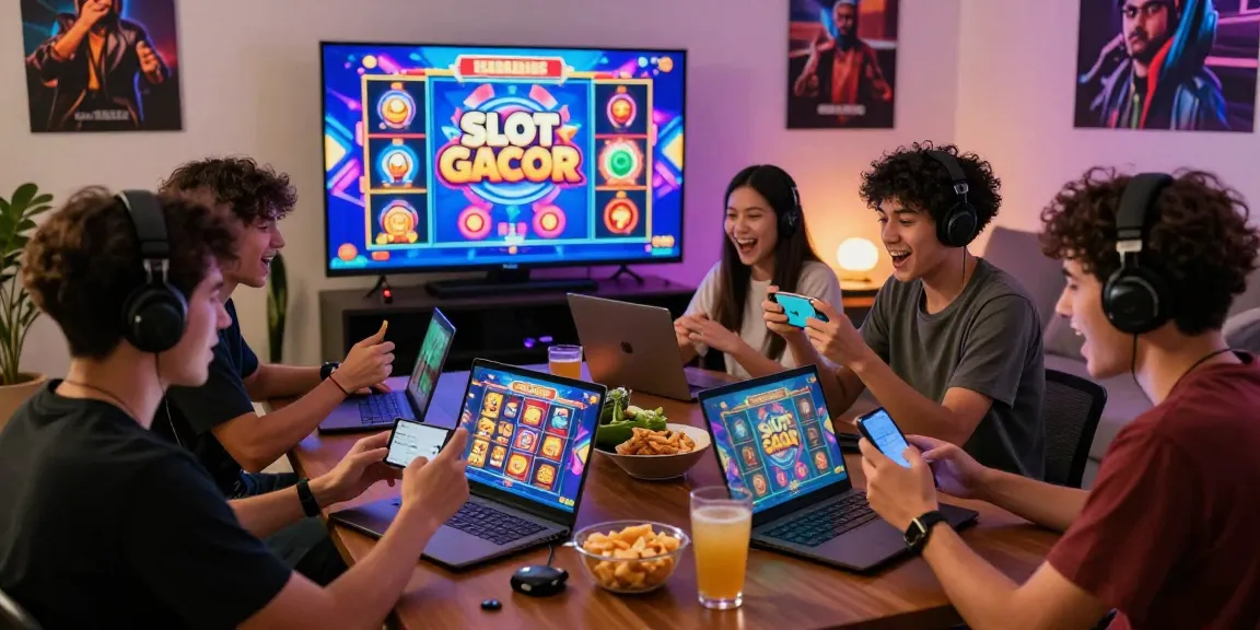 Pengguna bermain SLOT GACOR di ruang tamu modern dengan suasana seru dan hangat.