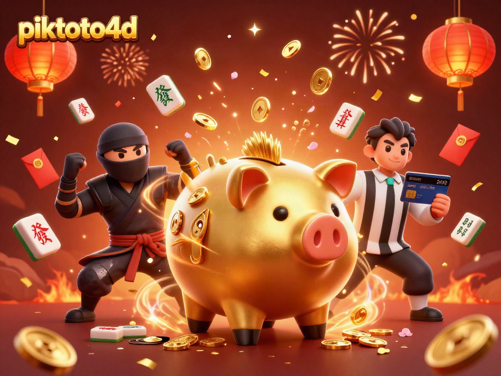 Experience thrilling gaming with the dynamic action of piktoto4d represented by vibrant characters and festive elements.
