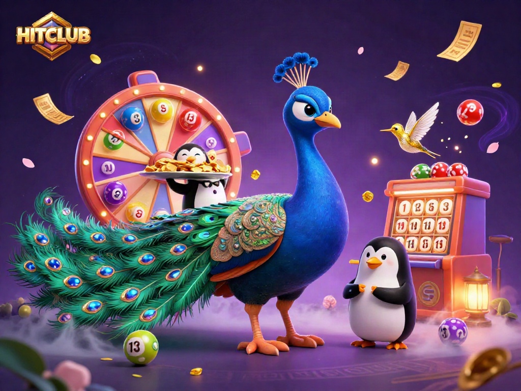 Play at HITCLUB and experience colorful lottery excitement with vibrant characters and dynamic elements.