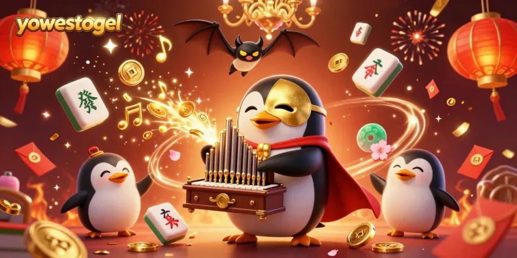 Experience the thrill of yowestogel with joyful winnings and festive celebrations in this vibrant illustration